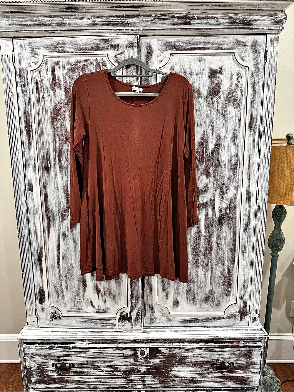 Piko Long Sleeve Mini Dress in Brown Size Small